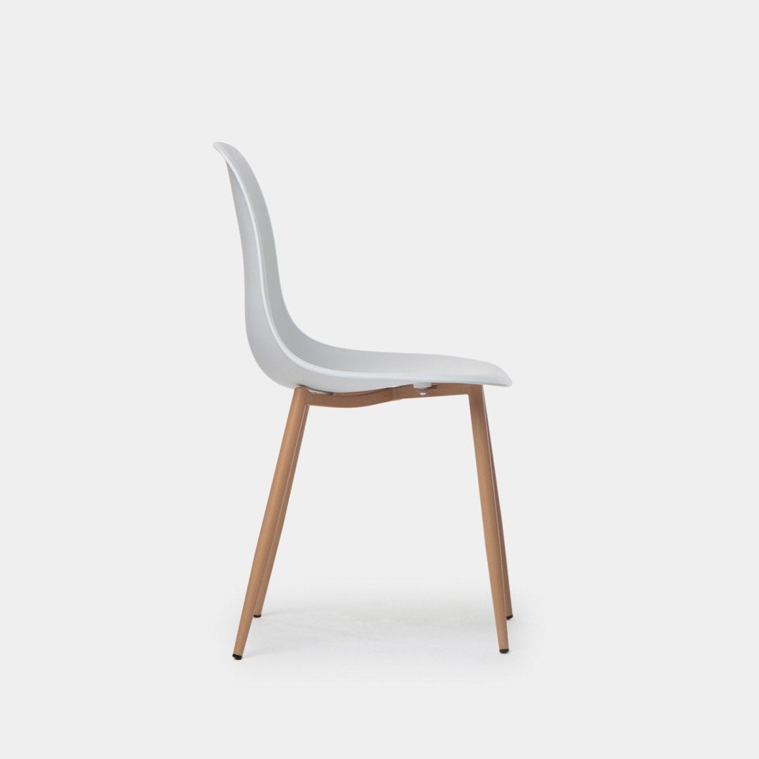 Chaise en polypropylène blanc avec pied naturel Nina - 5