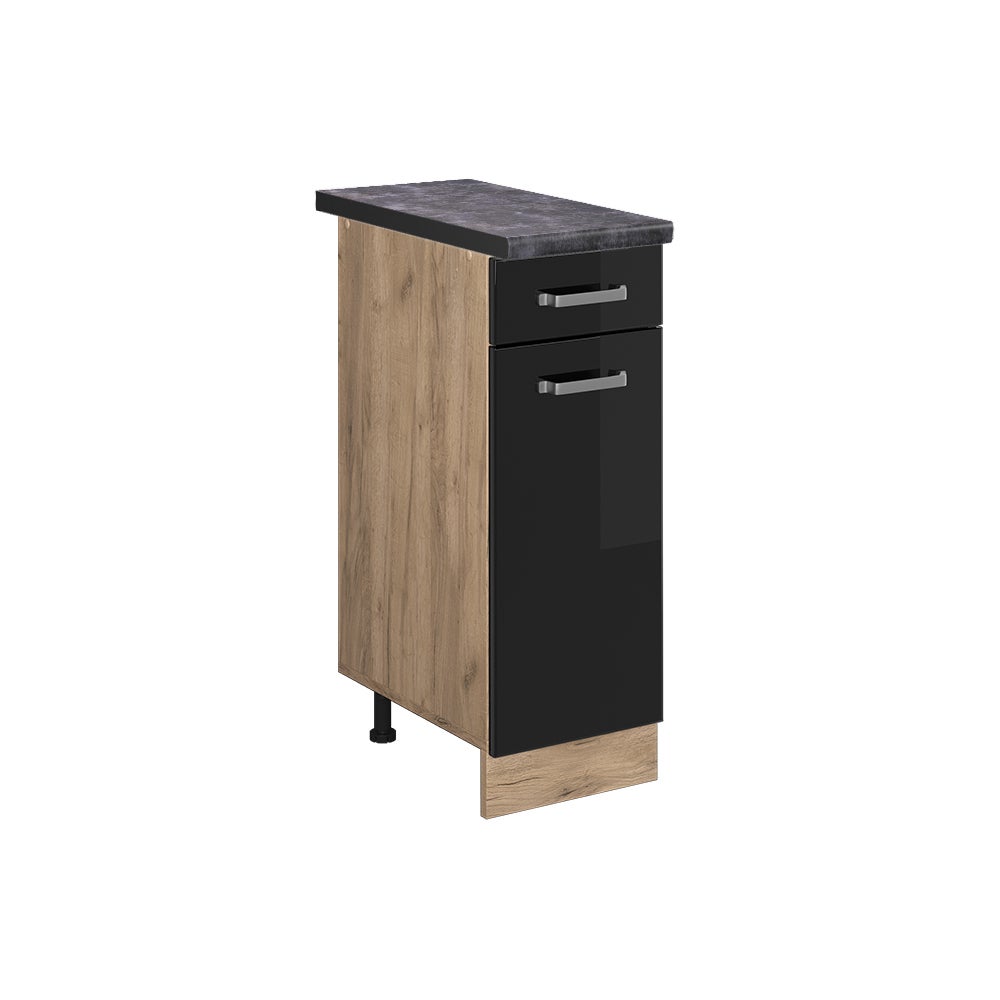 Vicco Szafka dolna do kuchni R-Line, Czarny wysoki połysk, 30 cm , BP Antracyt
