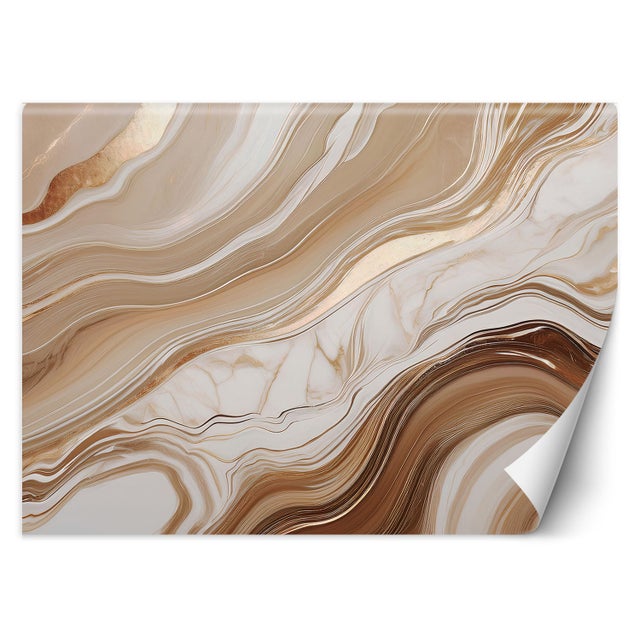 Fototapeta, Brązowy Marmur ze Złotem Abstrakcja 100x70