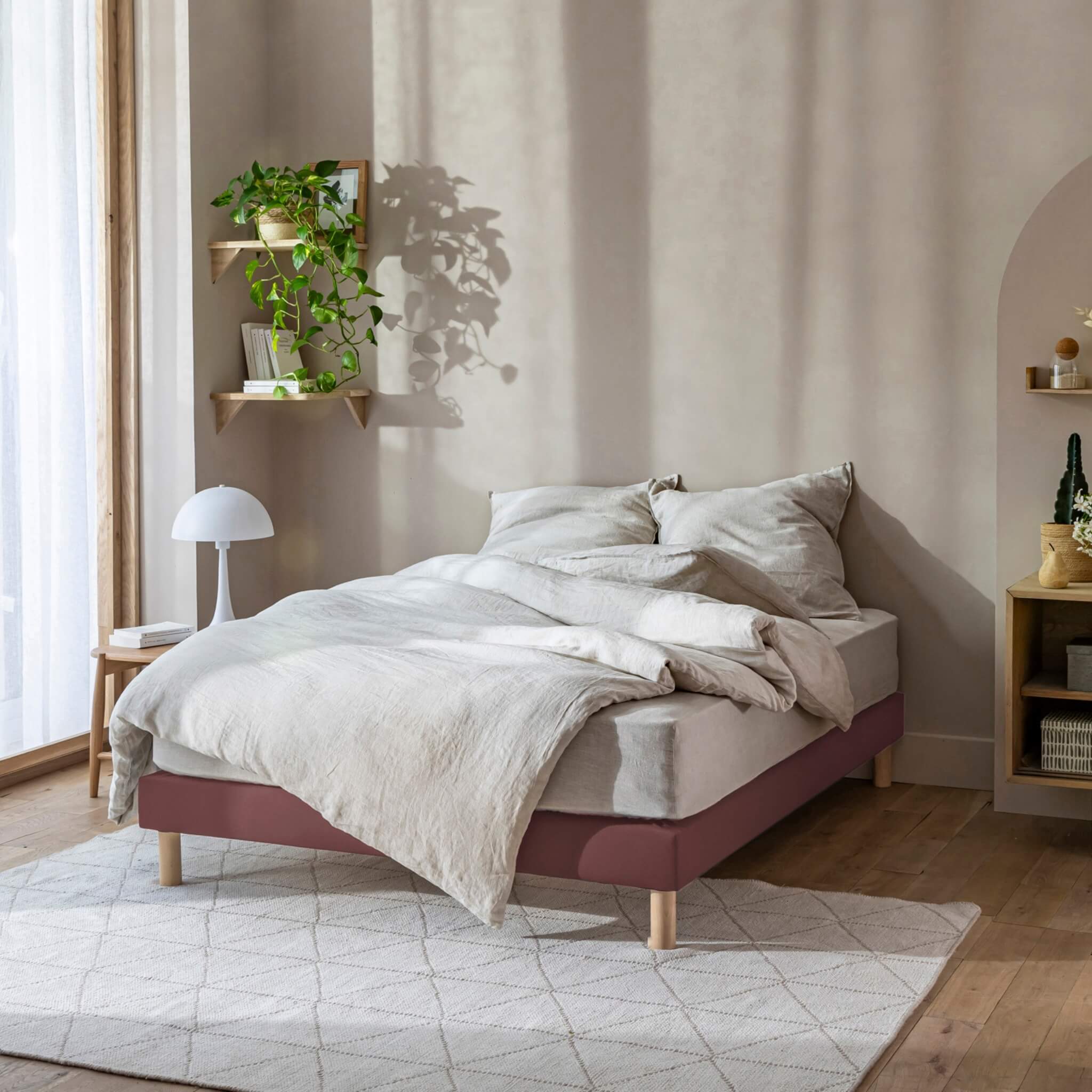 Cachesommier coton jersey marron 180x200 Leroy Merlin