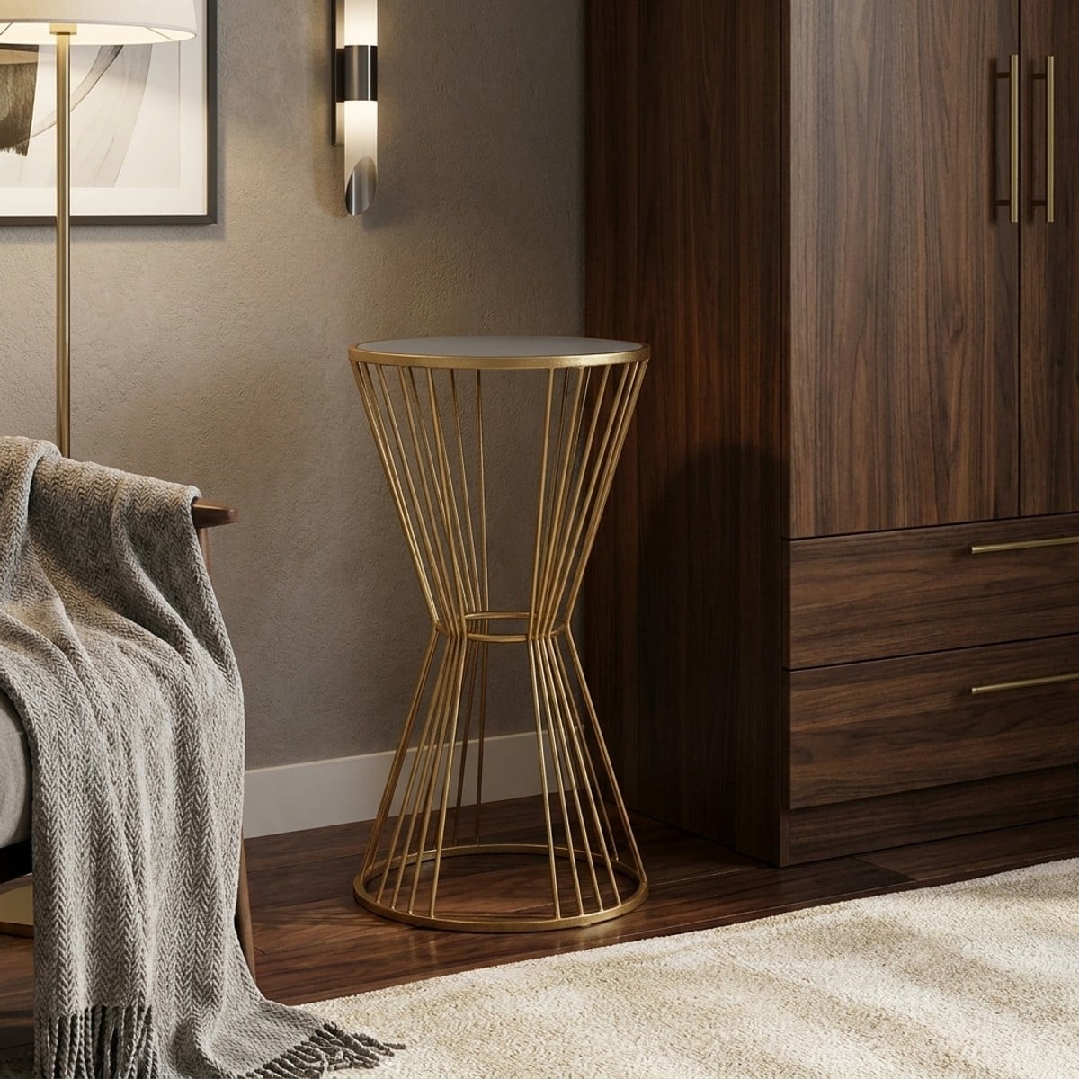 Table d'appoint rond en métal avec plateau miroir Super | Leroy Merlin