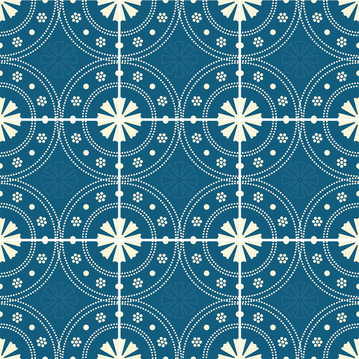 9 adesivi piastrelle azulejos paquita - Sticker adesivo - adesivi murali - 9stickers15x15cm - 2