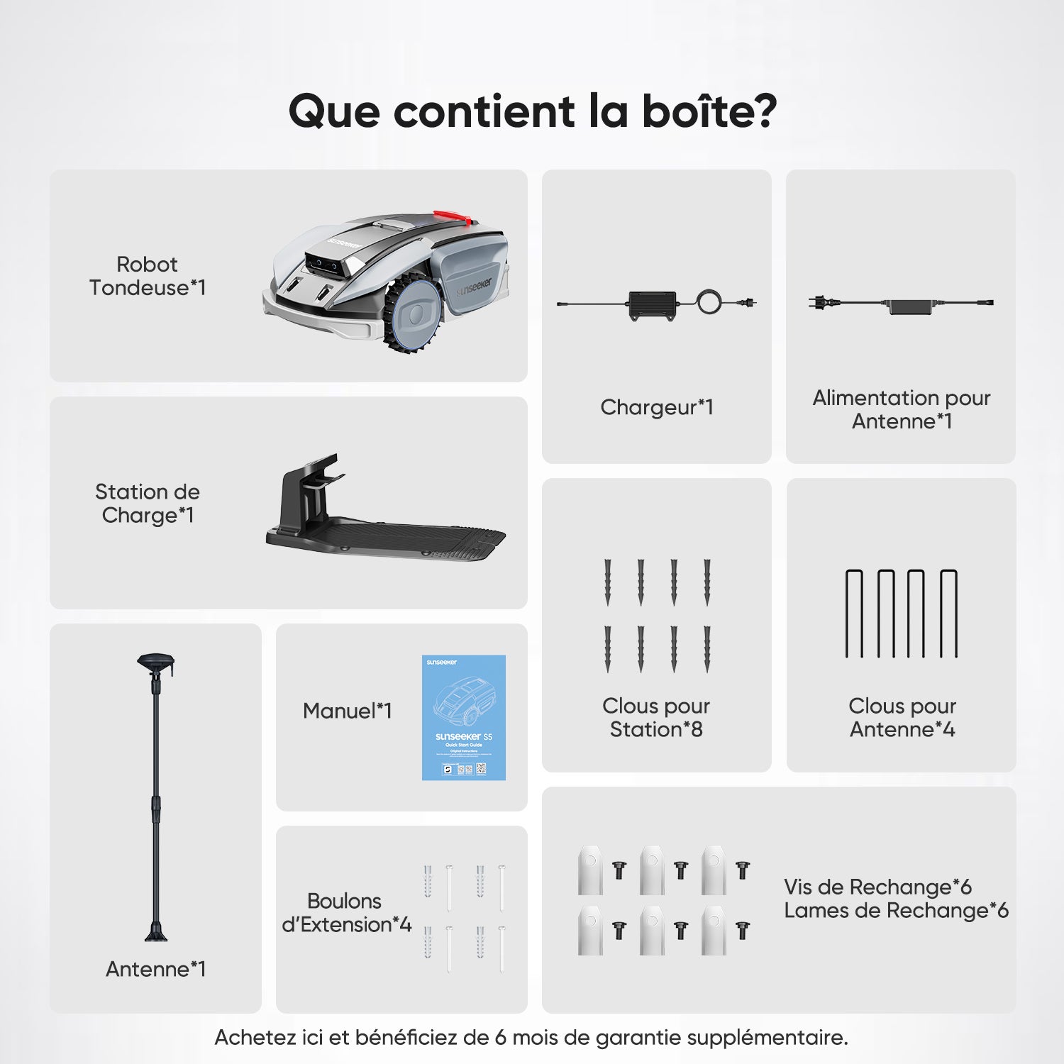 Robot Tondeuse sans Fil AWD, 1600 m², Pentes 60 %, RTK + Vision, Cartographie, Évitement des Obstacles, Contrôle via App, Sunseeker S5 - 9