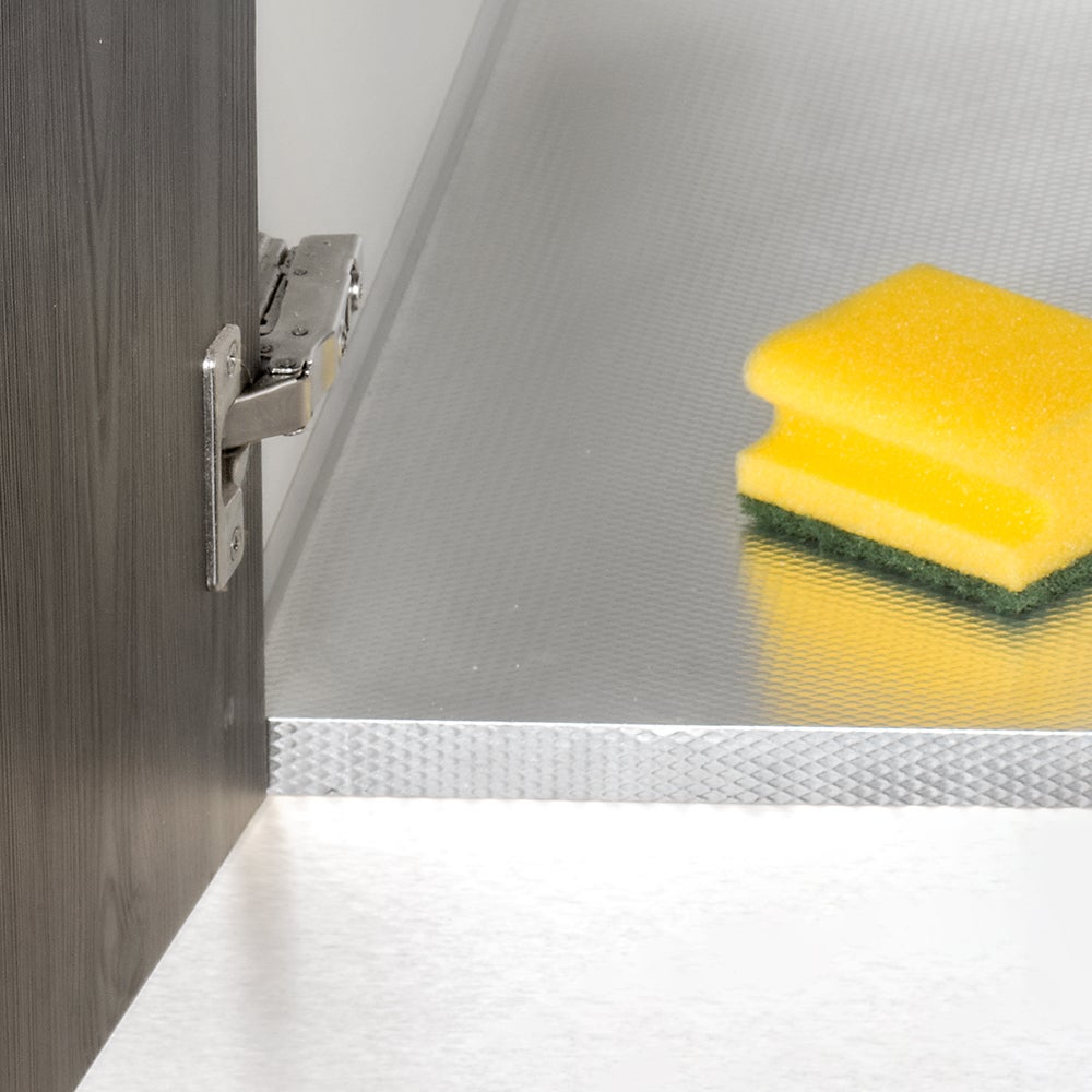 Emuca Protector de fondo para muebles de cocina, tablero 16mm, módulo 800mm, 768x580mm, Plástico y Aluminio, Aluminio natural - 5