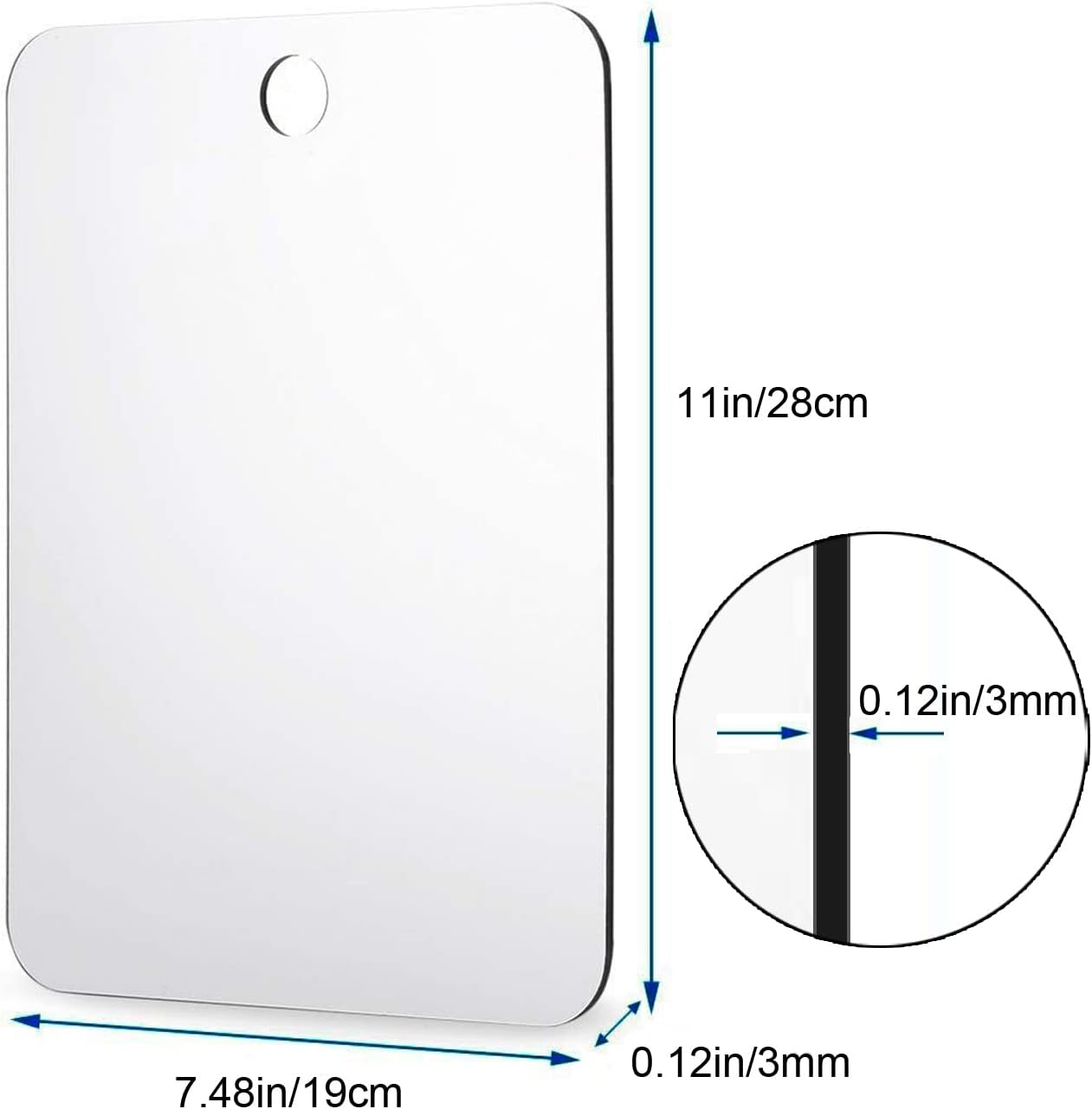 Miroir De Douche à Ventouse Avec Grossissement, Petit Miroir De Salle De Bain Incassable, 16 Cm X 16 Cm Grossissement X5 95984948