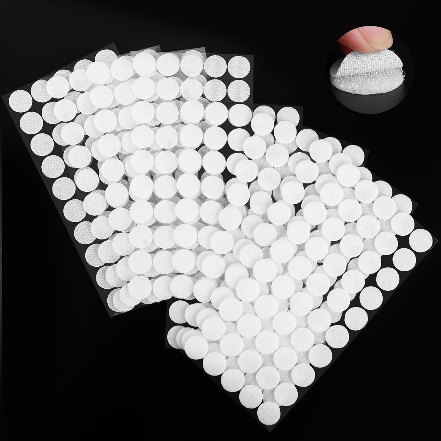 60 pièce (30 paires, 30mm) Scratch Autocollant Rond 30mm, Scratch Adhésif Rond Autocollant Adhésif Ronds Crochet et Boucle Adhésifs pour papier plastique verre cuir métal vêtements