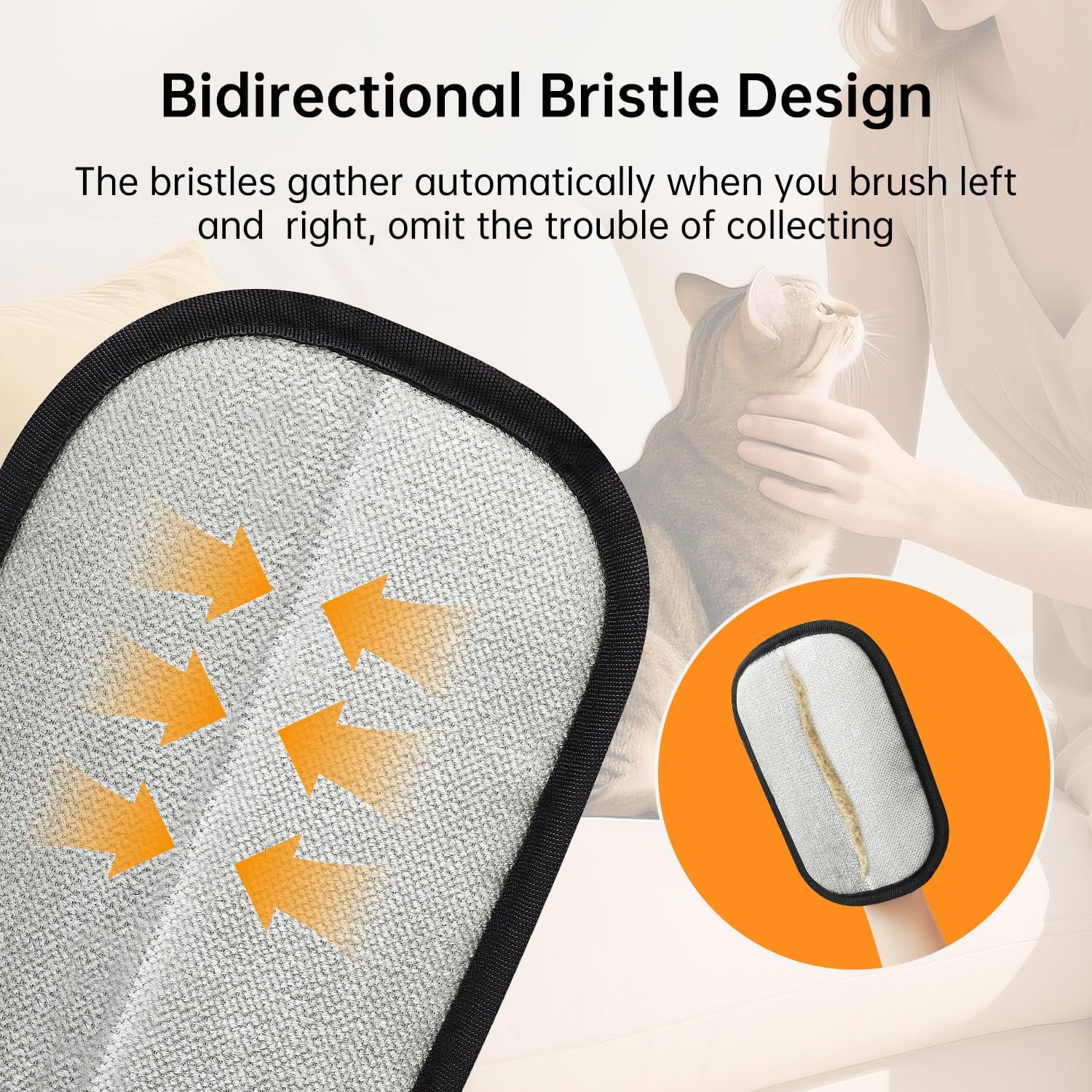 2pcs Gant Anti Poil Peigne à Puces, Gant Ramasse Poils Animaux, Gant Anti Poils Animaux, Gants D'épilation Réutilisables Pour Le Lavage Pour Chats Et Chiens, Meubles, Tapis, Rideaux(Modèle Pouce