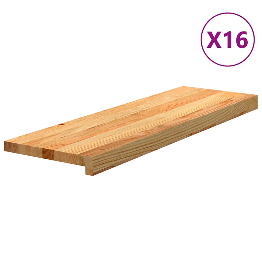 Stopnie schodowe, 16 szt. brązowe 80x25x2cm lite drewno dębowe vidaXL