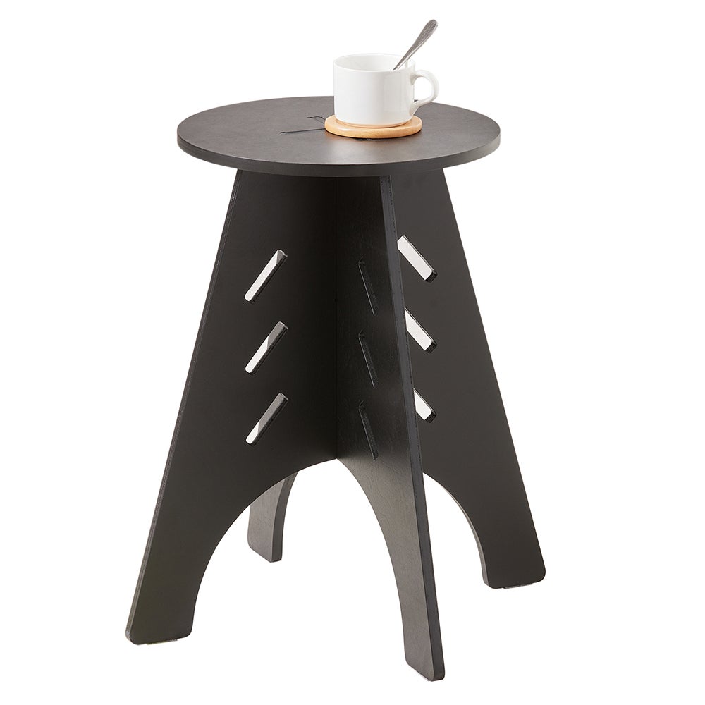 SoBuy Stolik boczny okrągły kawowy Szafka nocna balkonowy Stojak HFBT01-K-SCH