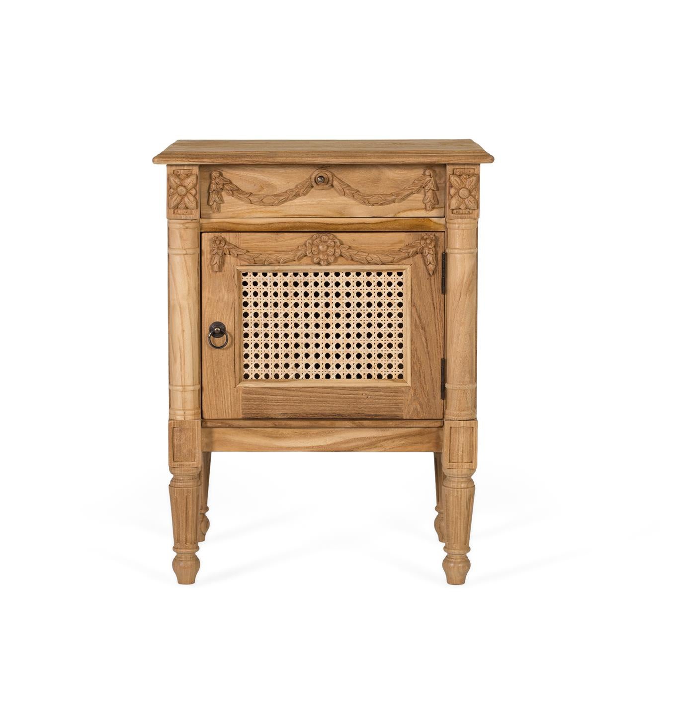 Stoliki nocne z drewna tekowego 50 cm, styl rustykalny, nowoczesny - 60x50x35 GYC