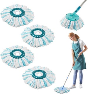4x testina pulente per Leifheit Clean Twist Mop Ergo Combi Mop