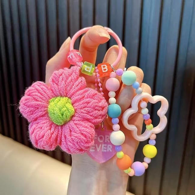 Itkcozcg Portachiavi a forma di fiore per borsa, abbellimento Itkcozcg Portachiavi a forma di fiore per borsa, abbellimento