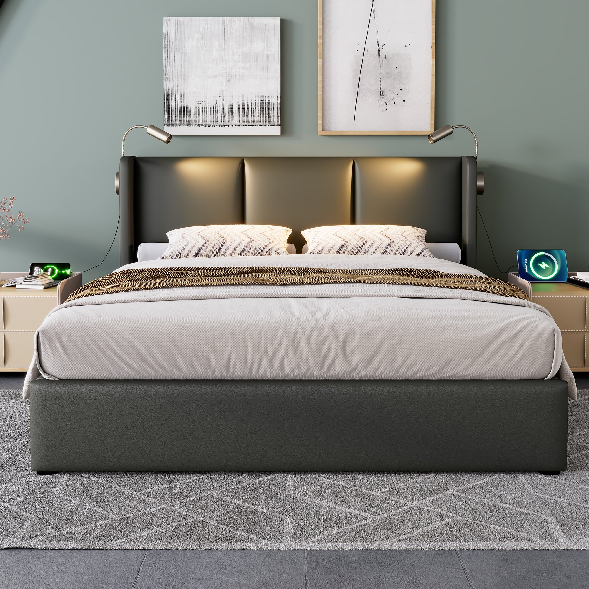 Letto Imbottito Rete Letto Regolabile Letti Matrimoniali Letto 140 X