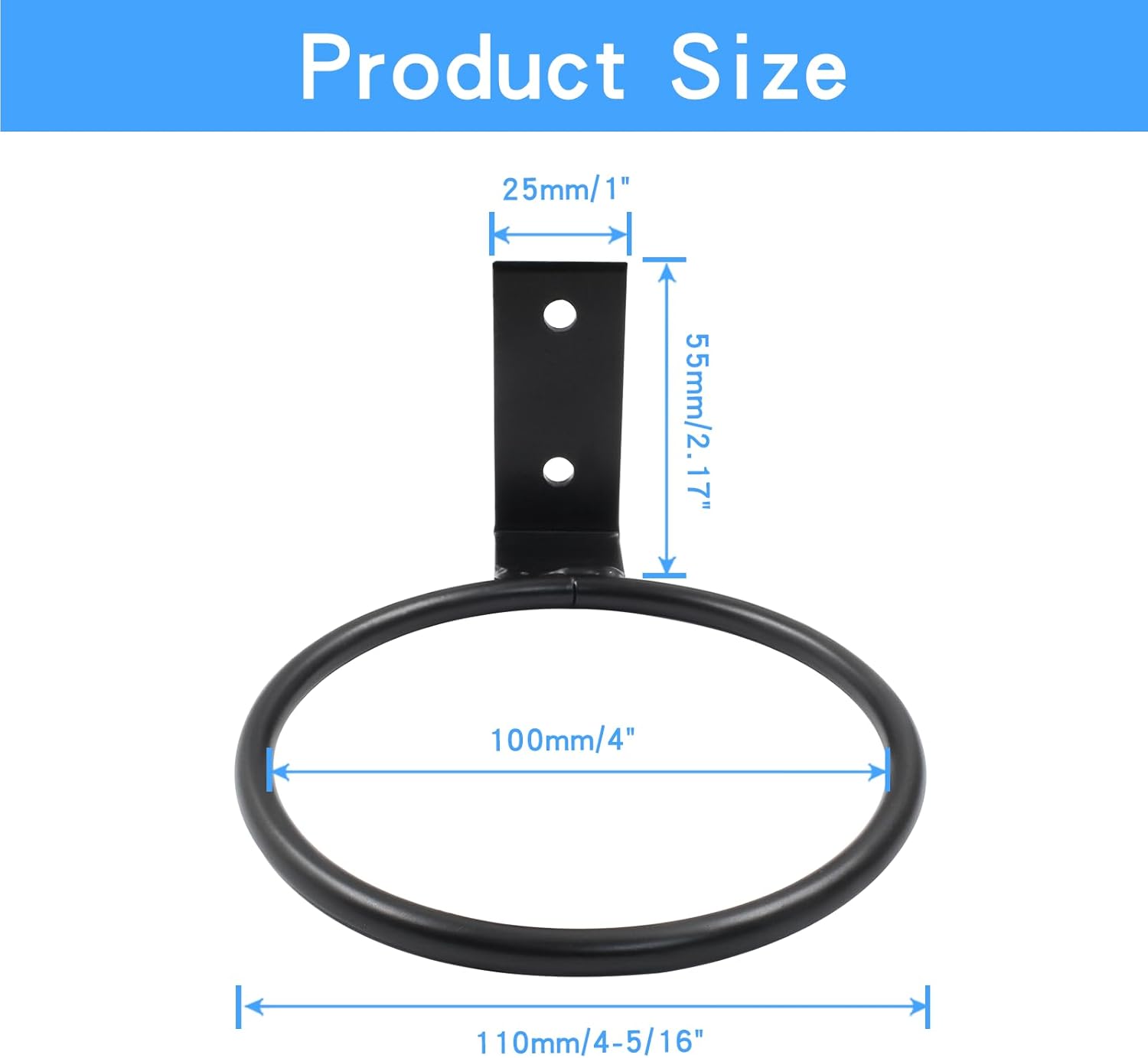 Soporte Para Macetas De Pared - 3 Anillos De Hierro Negro, Plegables | Para Jardín, Balcón, Terraza O Interior