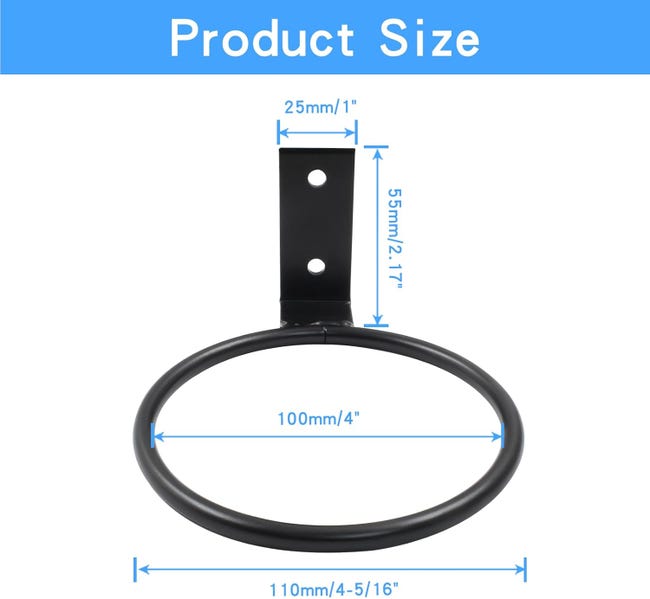 Soporte Para Macetas De Pared - 3 Anillos De Hierro Negro, Plegables | Para Jardín, Balcón, Terraza O Interior Soporte Para Macetas De Pared - 3 Anillos De Hierro Negro, Plegables | Para Jardín, Balcón, Terraza O Interior