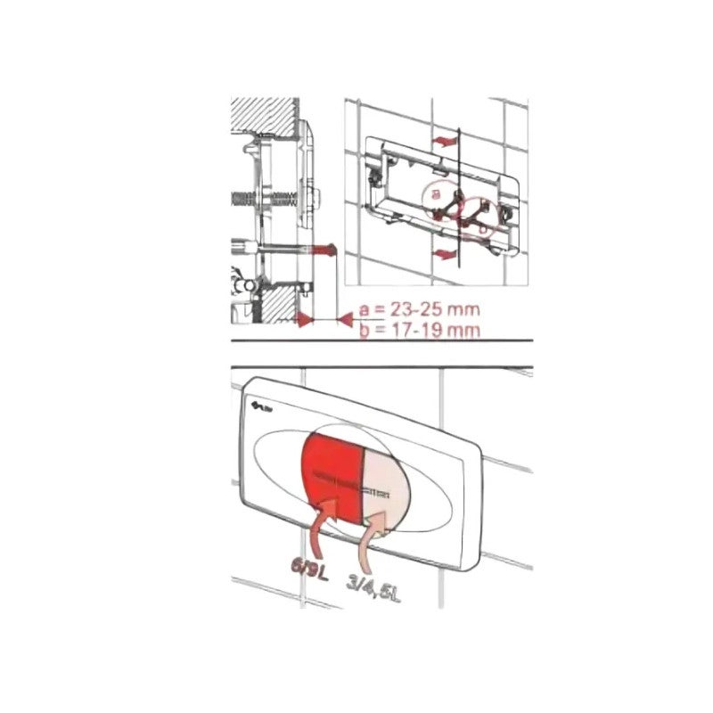Active Mécanisme de chasse d'eau double Galileo Duo avec tige (AV0022500R) - 4