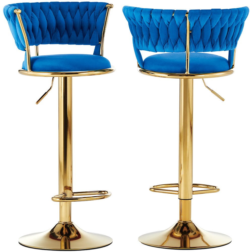 Set di 2 sgabelli da bar con schienale ergonomico, base Set di 2 sgabelli da bar con schienale ergonomico, base