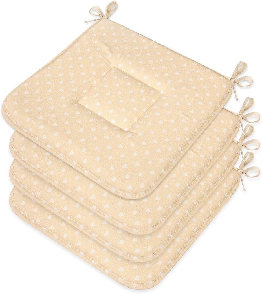 Coussin De Chaise Souple Universel 40x40cm - Matelassé Lavable Avec Ailettes De Fixation