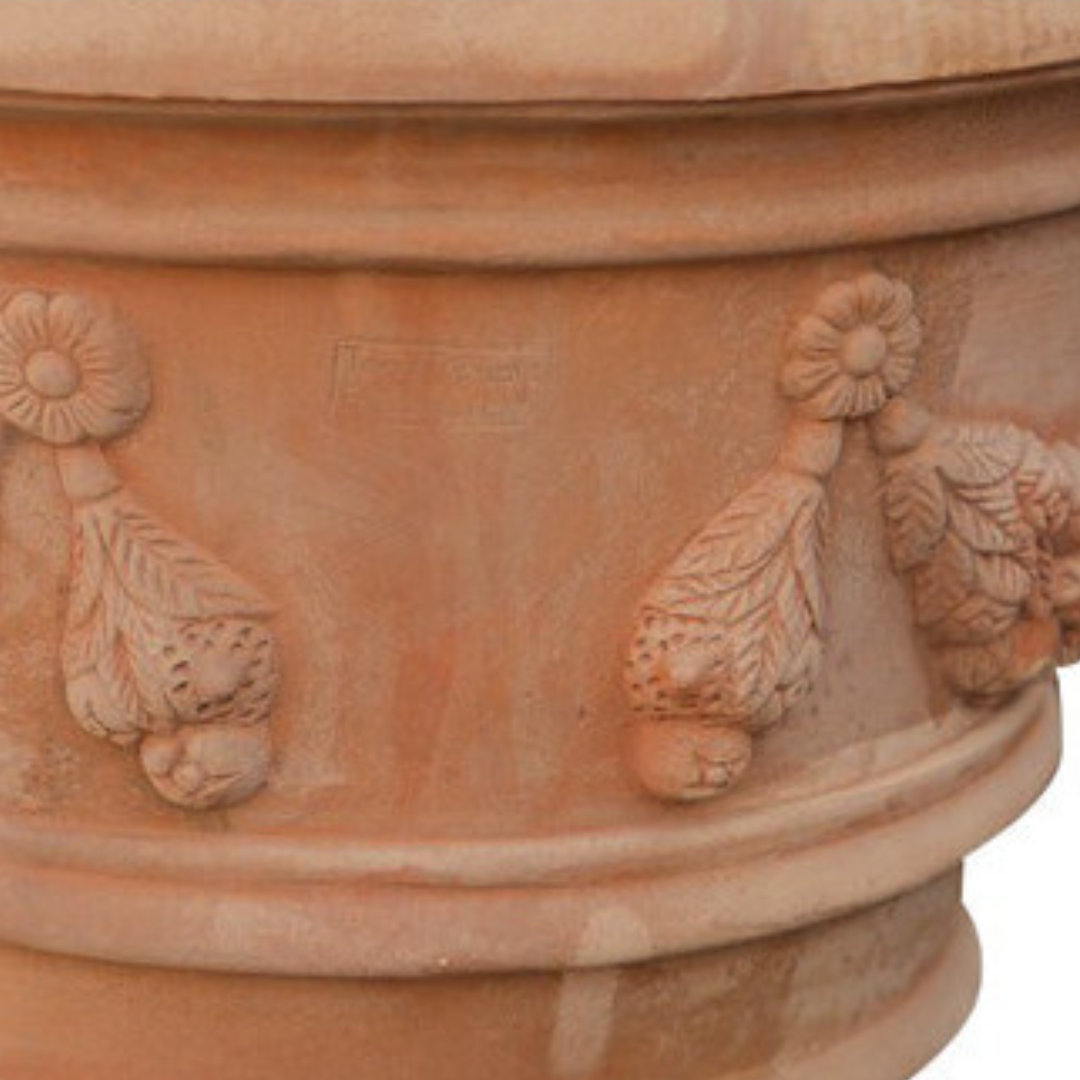 BISCOTTINI Pot de Jardin Terre Cuite Antigel - Pot pour Citronniers et Plantes 60x50cm - Vasque Extérieur Festonnée Fait Main - 8