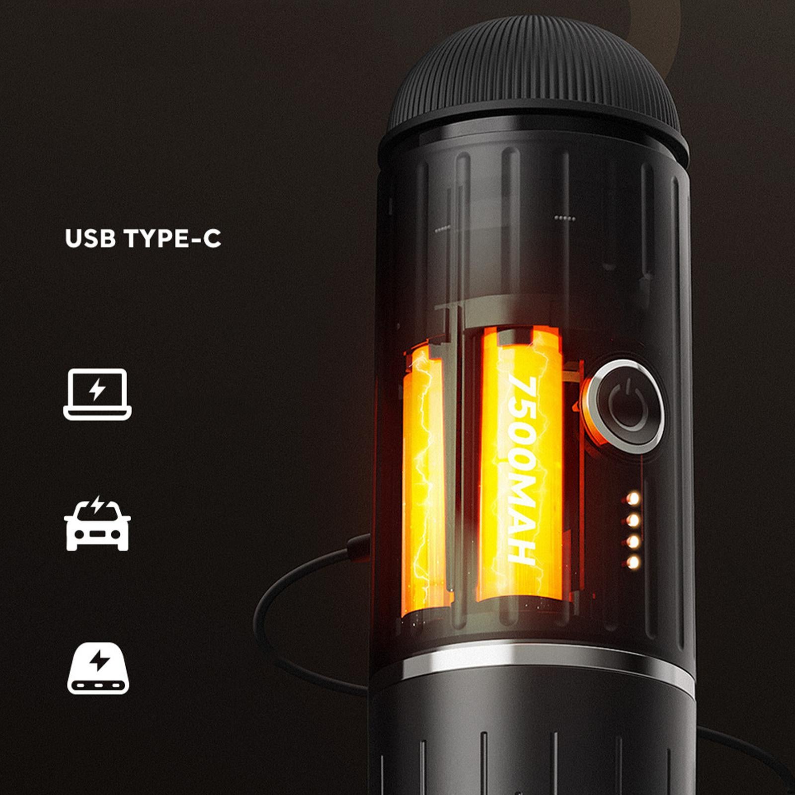 Macchina portatile cordless 2 in 1 per caffè espresso e macinato, riscaldamento rapido 80 ml, 19 bar, design compatto ed elegante, verde - 3