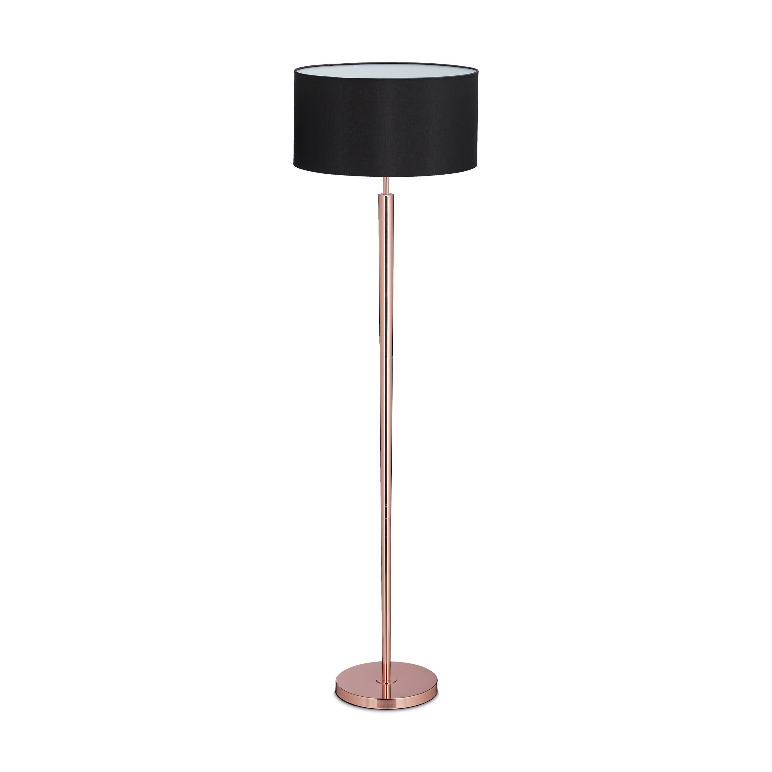Relaxdays Lampe Droite Salon E27 Abat-jour Tissu 43cm - Lampadaire Vintage 156cm Beige Doré