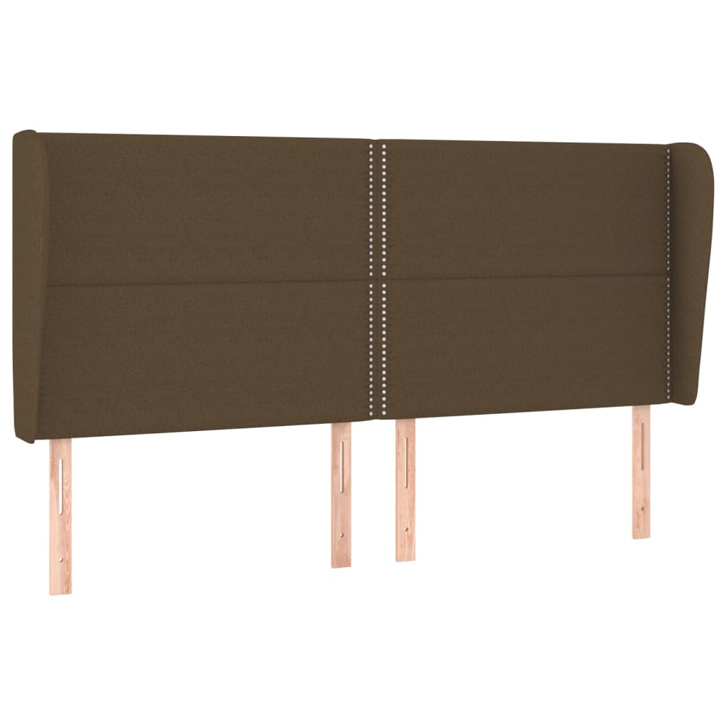 Cabeceira cama c/ abas tecido 183x23x118/128 cm castanho-escuro vidaXL - 2