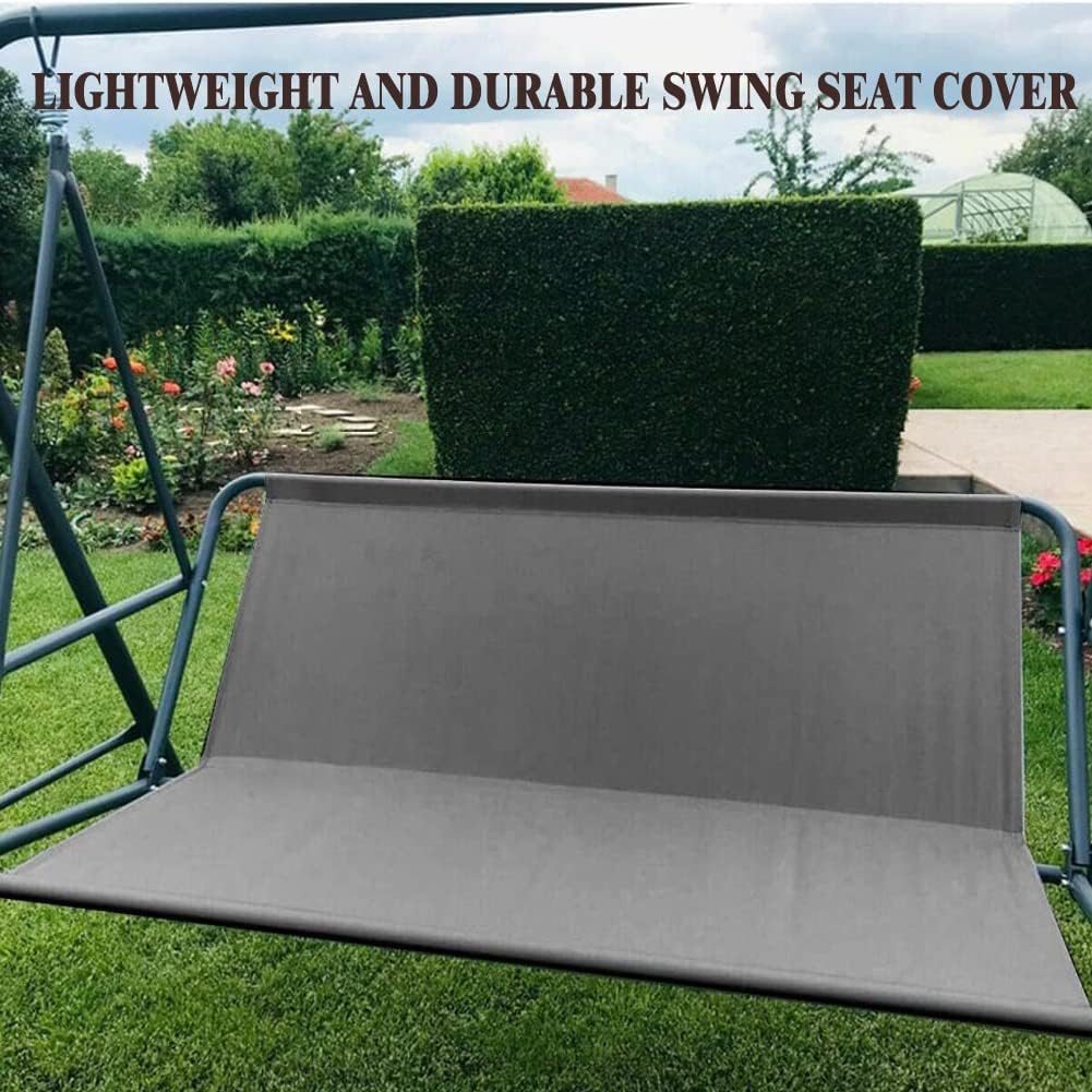 Housse de rechange pour balancelle de jardin 2/3 places, tissu Oxford 600D imperméable, idéale pour les terrasses de jardin -115x50x50cm-Gris - 6