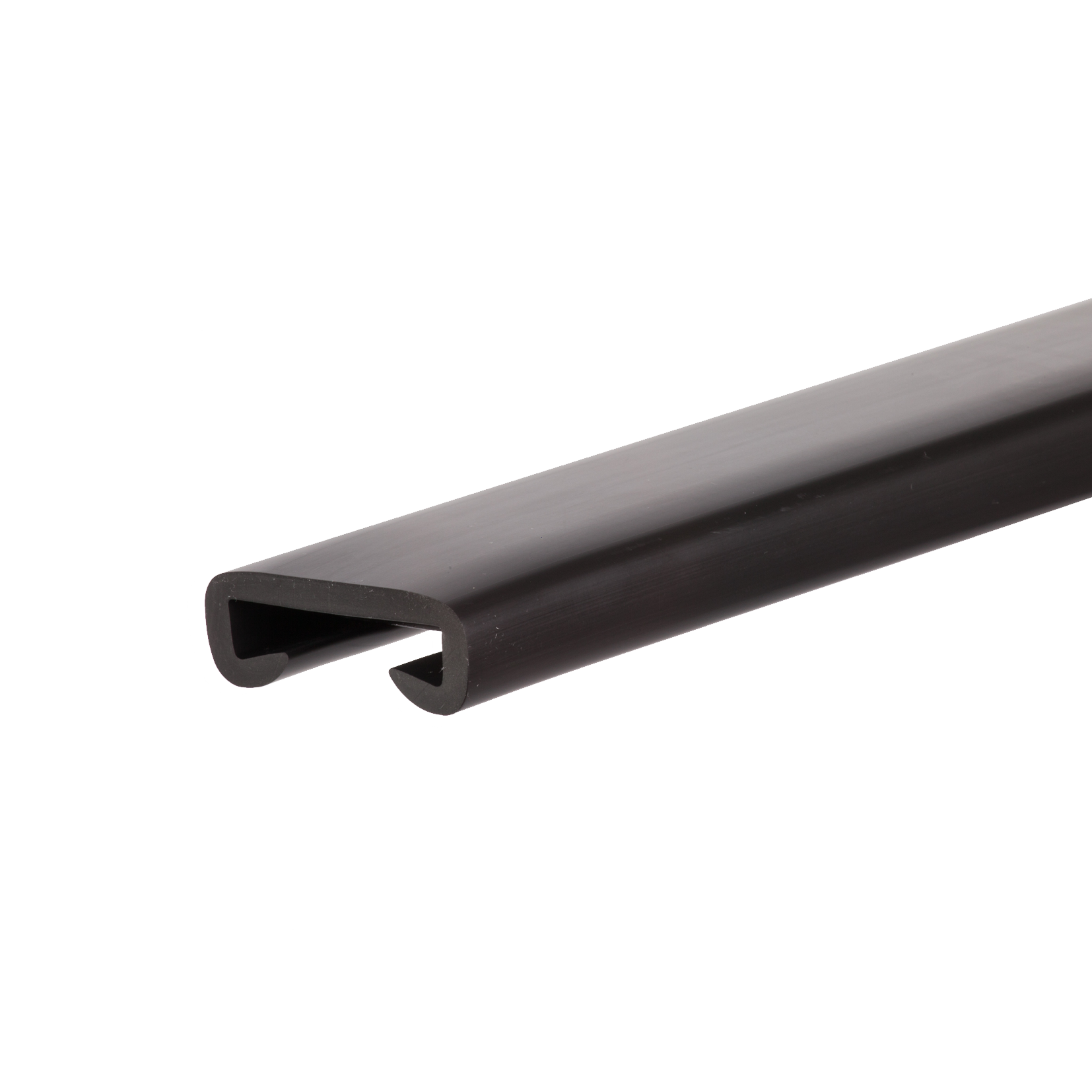QUEST Profil poręczowy, poręczówka PCV LUX 40x8 mm, listwa poręczowa, okładzina poręczowa, czarny, 1 m