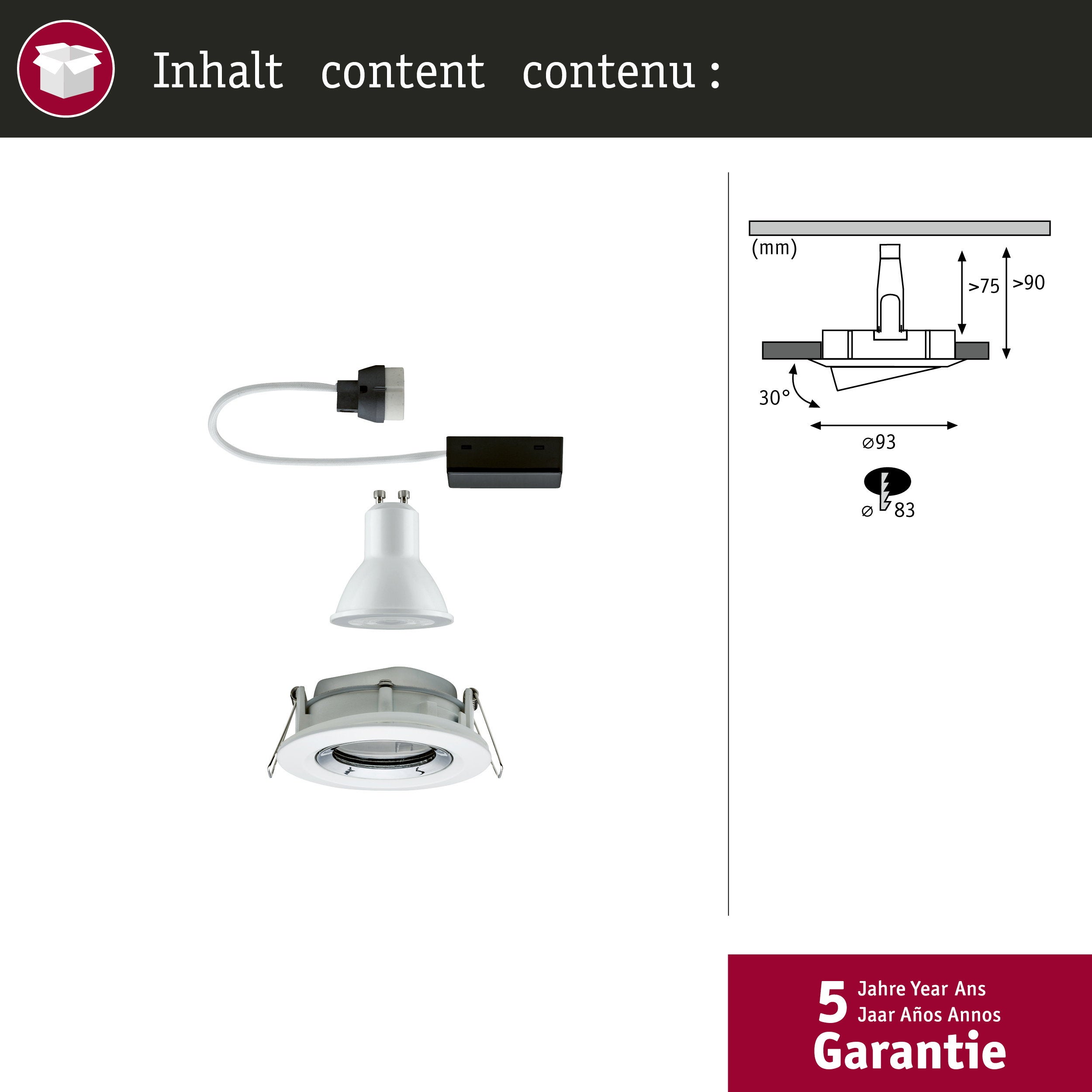NOVA-Spot encastré LED orientable rond métal Ø 9.3cm - - 4