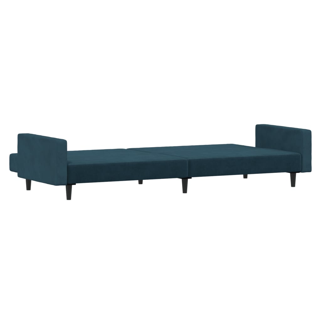 Canapé-lit | Lit simple | Canapé convertible à 2 places Bleu Velours CFW32987 - 6
