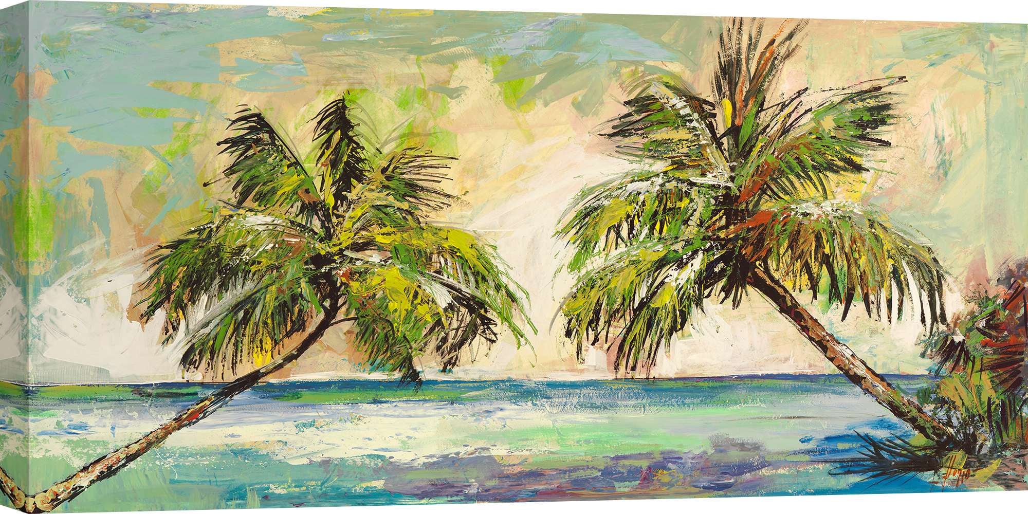Tableau Sur Toile Tulup – 120x60 Cm, Paysage Prairie Et Soleil, Impression