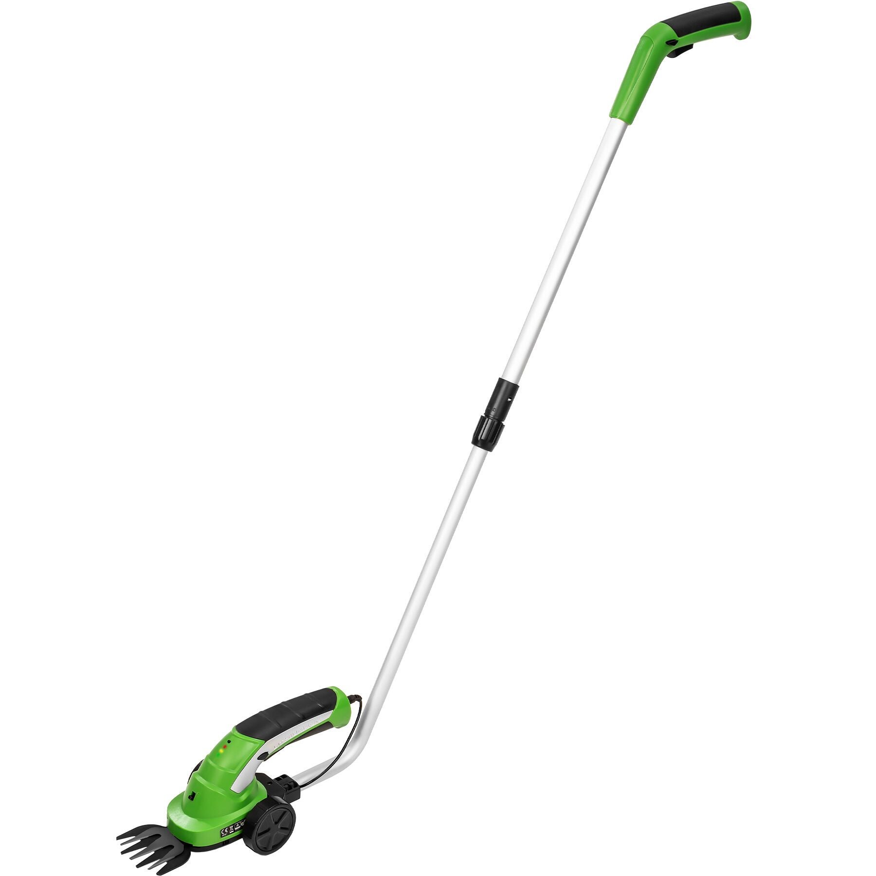 Tagliasiepi elettrico verde 2 in 1 in metallo 2 accessori asta telescopica batteria inclusa TECTAKE - 3