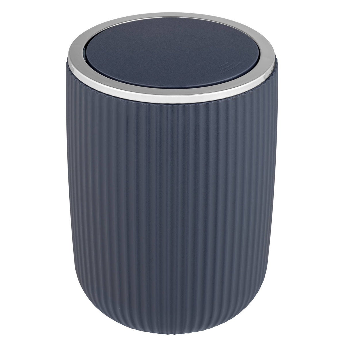 Poubelle salle de bain à pédale métal effet marbre gris et blanc 3L