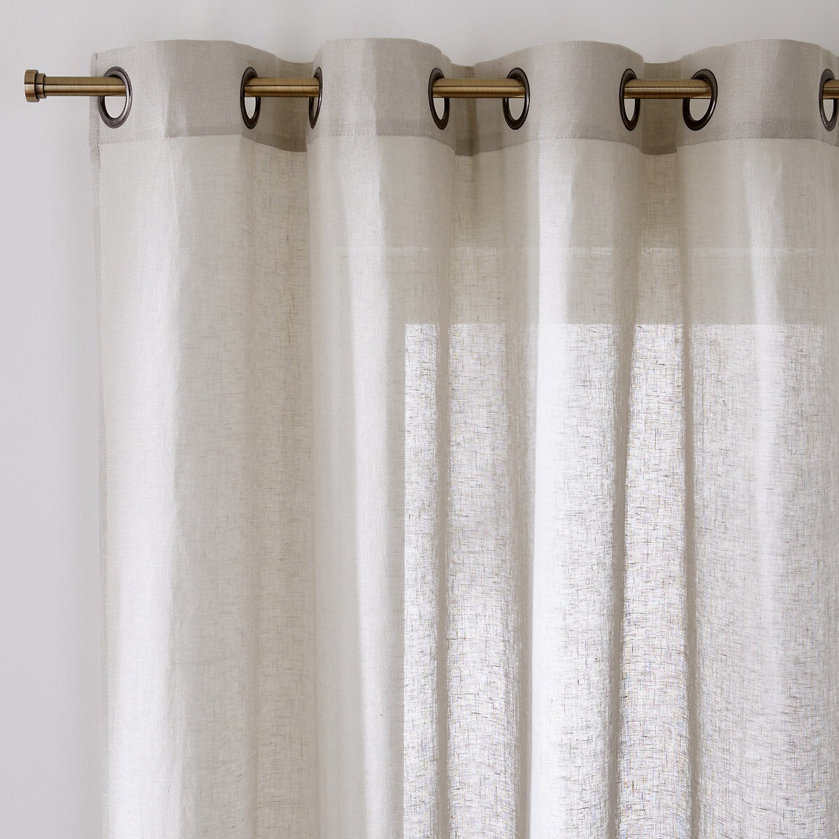Voilage en lin à oeillets, Onega - Naturel - 350 x 135 cm | Leroy Merlin