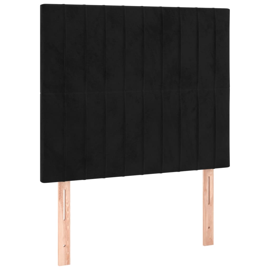 Cadre de lit sans matelas noir 100 x 200 cm en velours - 8