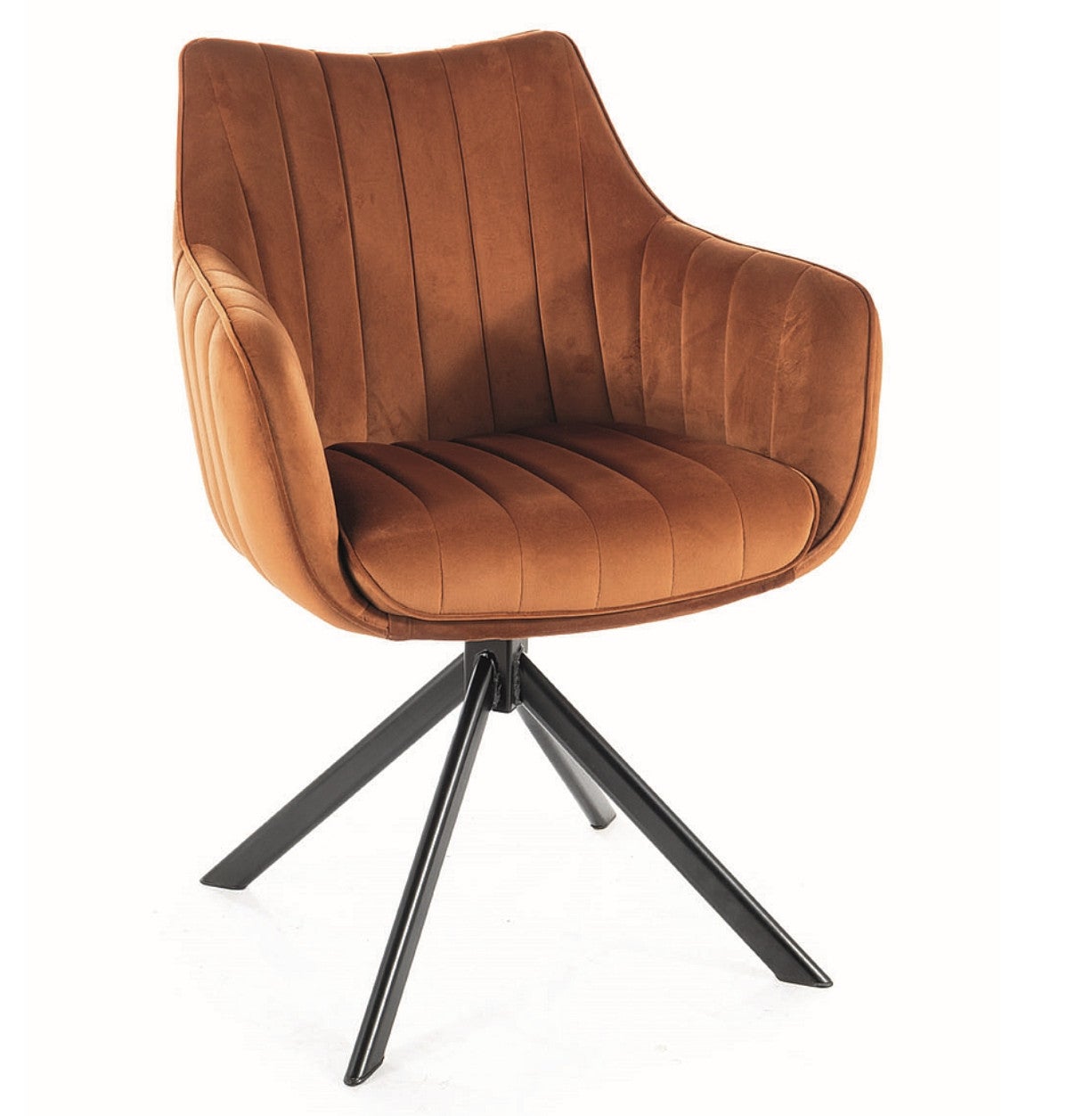 Krzesło tapicerowane AZALIA VELVET cynamonowe