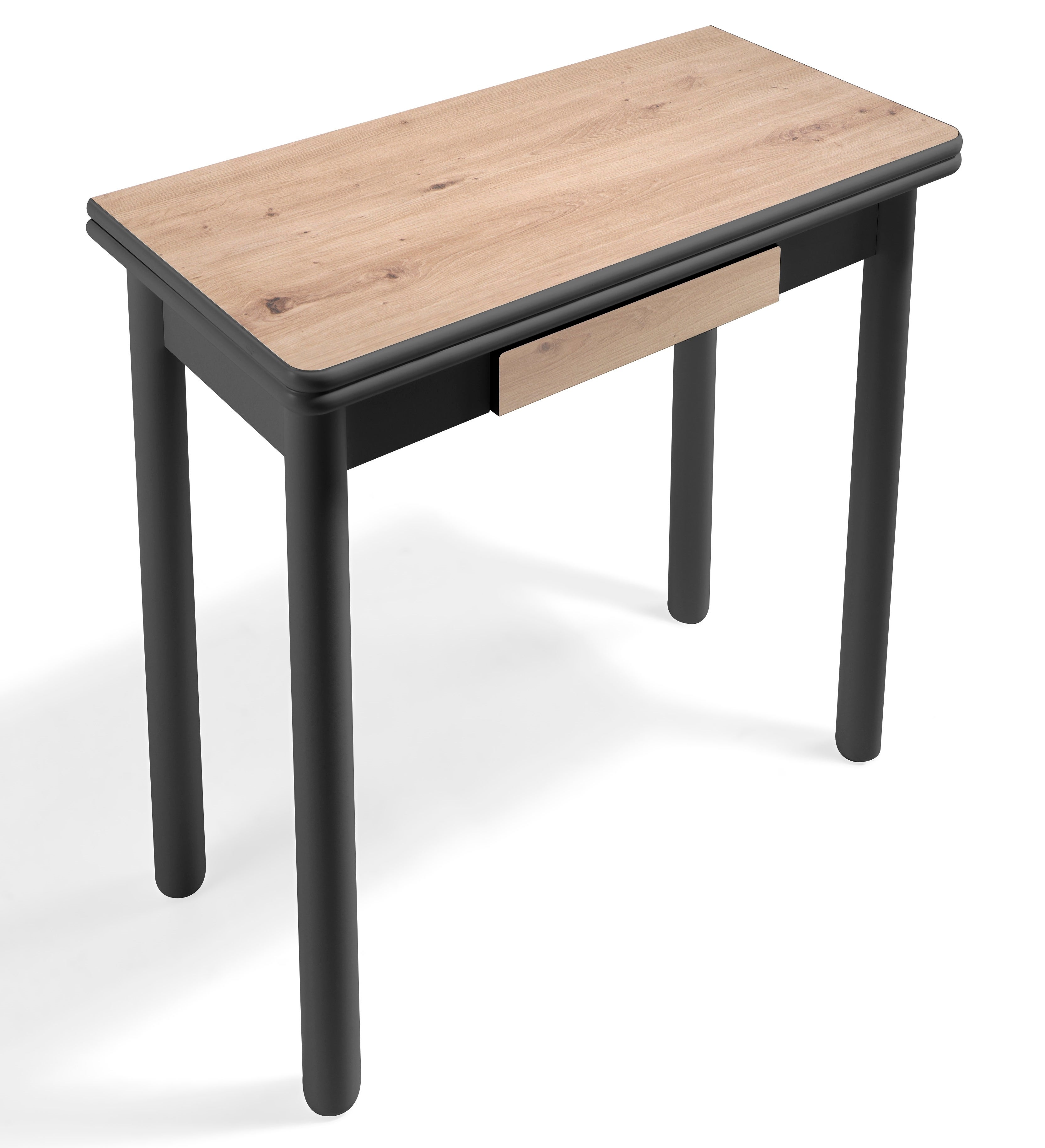 Mesa de cocina rectangular extensible - modelo pompeya black - sobre mdf - patas metal