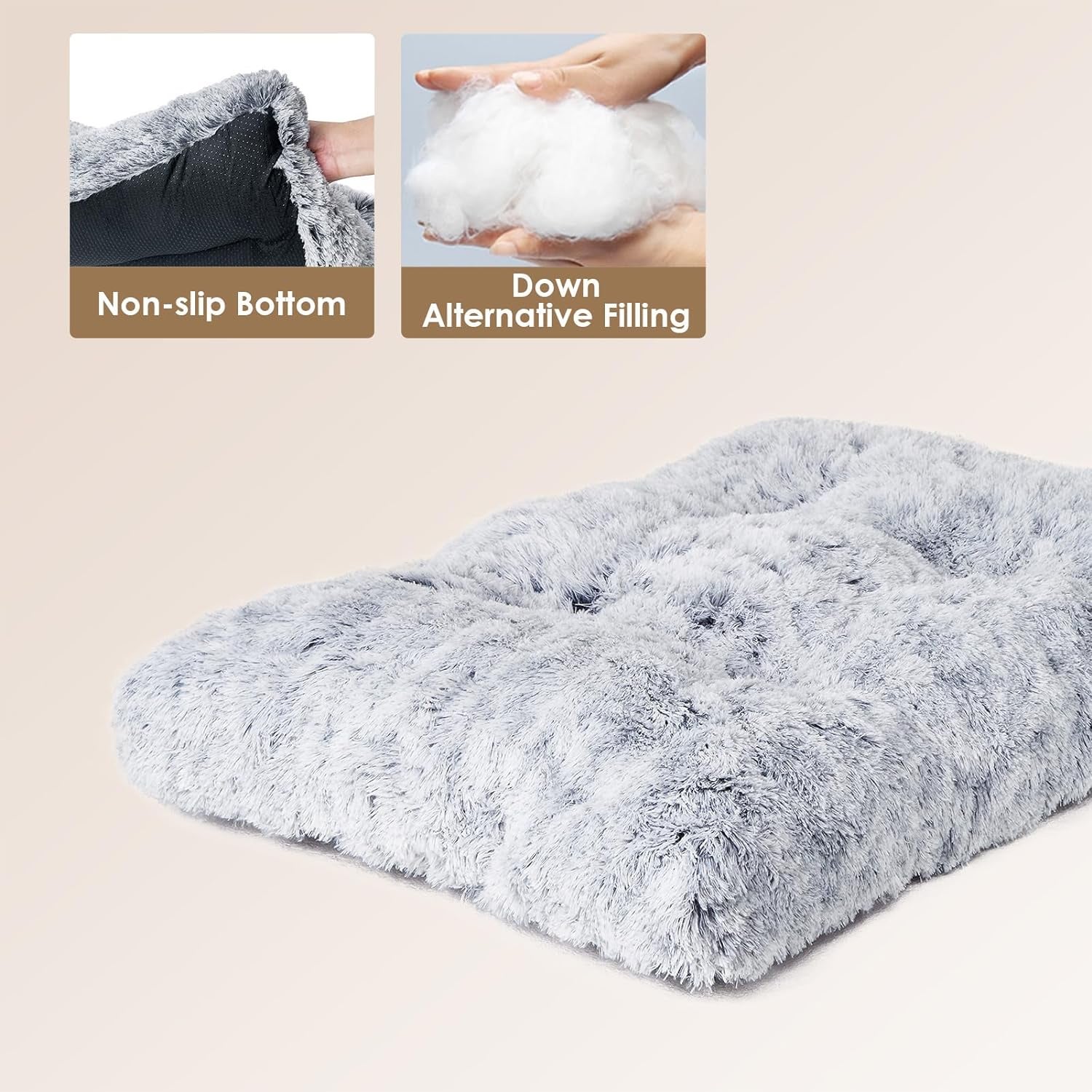 Panier Chien Grande Taille XXL 85x70cm, Moelleux Lit pour Chien Peluche, Gris Clair - 5