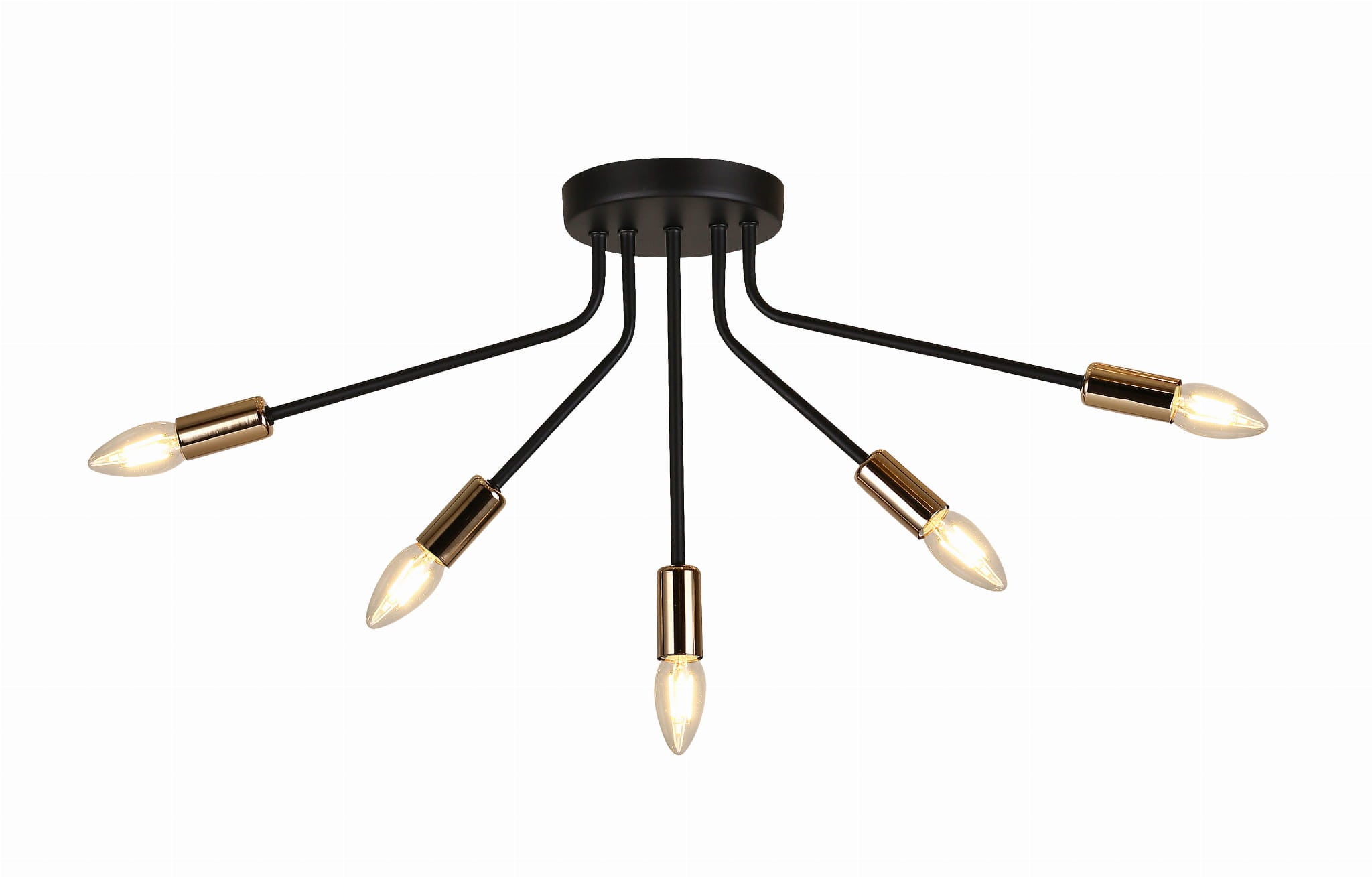 Lampa wisząca Tiara czarno-złota 5xE14x40W wym: 32 x 68 x 15 cm metal Candellux