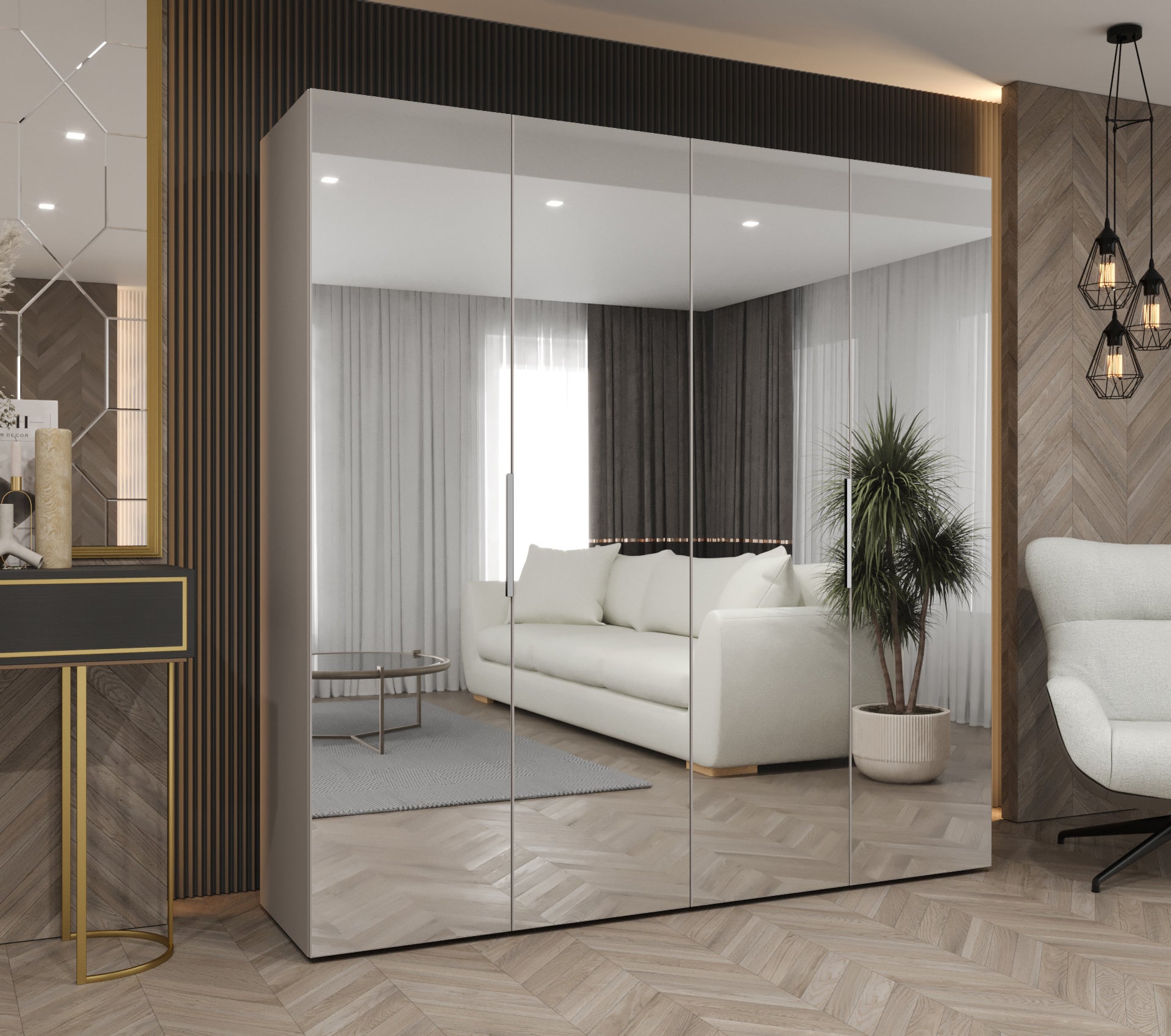 Szafa uchylna otwierana Marbella 3 200 x 52 x 202 cm kaszmir + u. kaszmir Abiks Meble - 2
