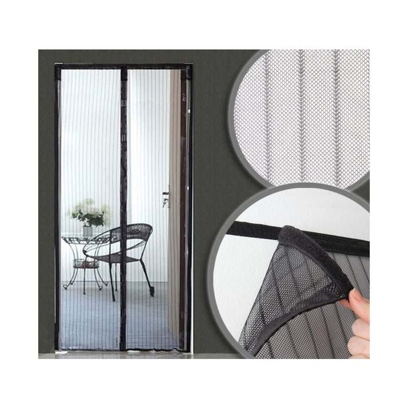Magnetyczna moskitiera na drzwi - szer. 130 x wys. 215 cm - Czarna