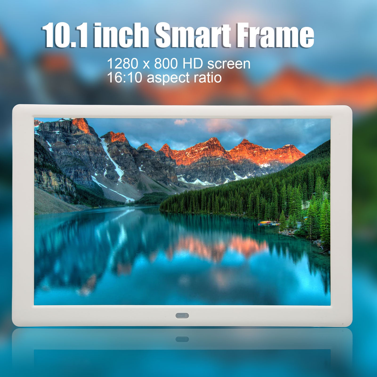 Moldura digital multifuncional com tela HD IPS de 10,1 polegadas com suporte para apresentação de slides e tiro - Plugue UE 100-240V - 4