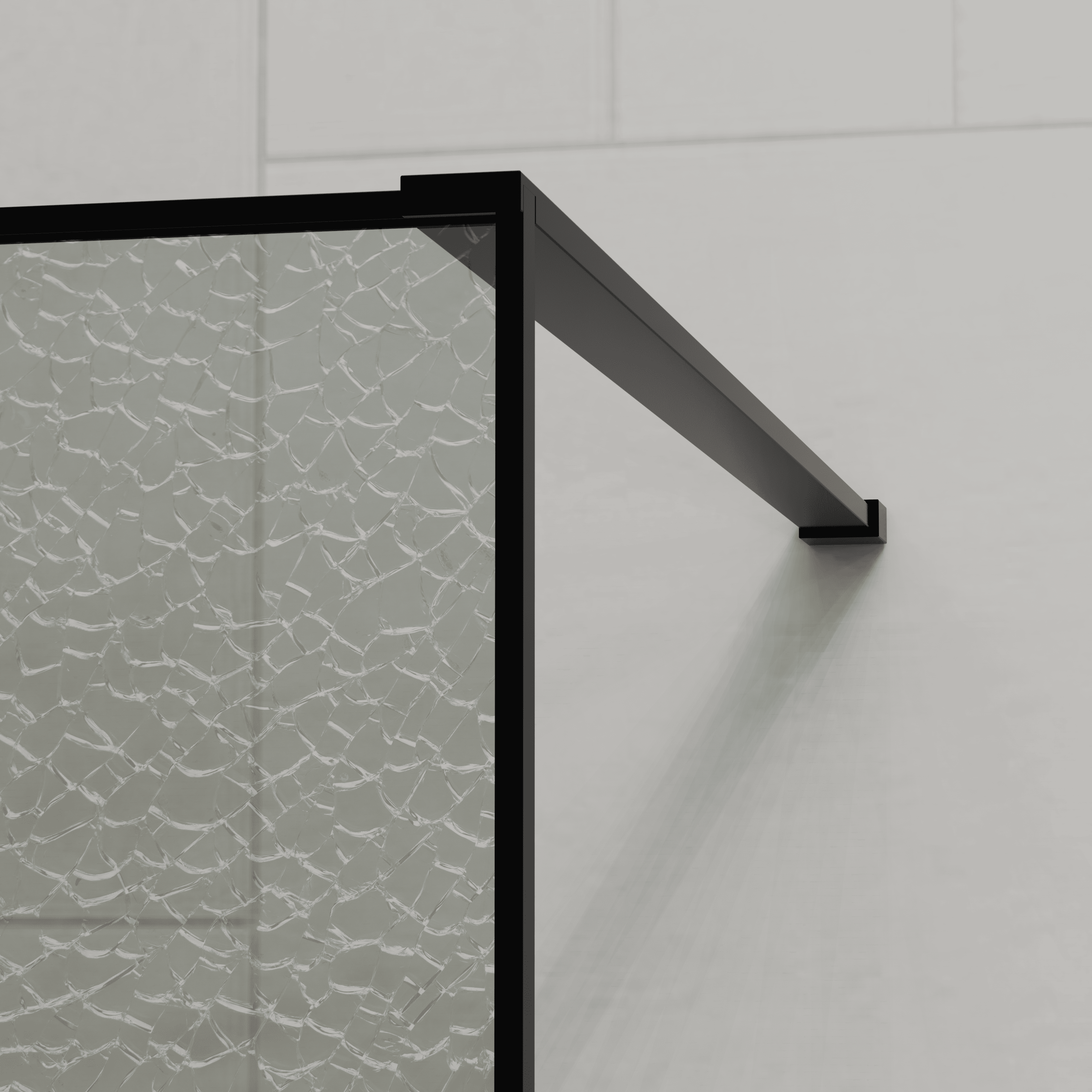 Mampara de Ducha Fija 110x200 cm Negro Cristal Templado 12 mm Efecto Roto con Antical – Mampara Exclusiva - 6