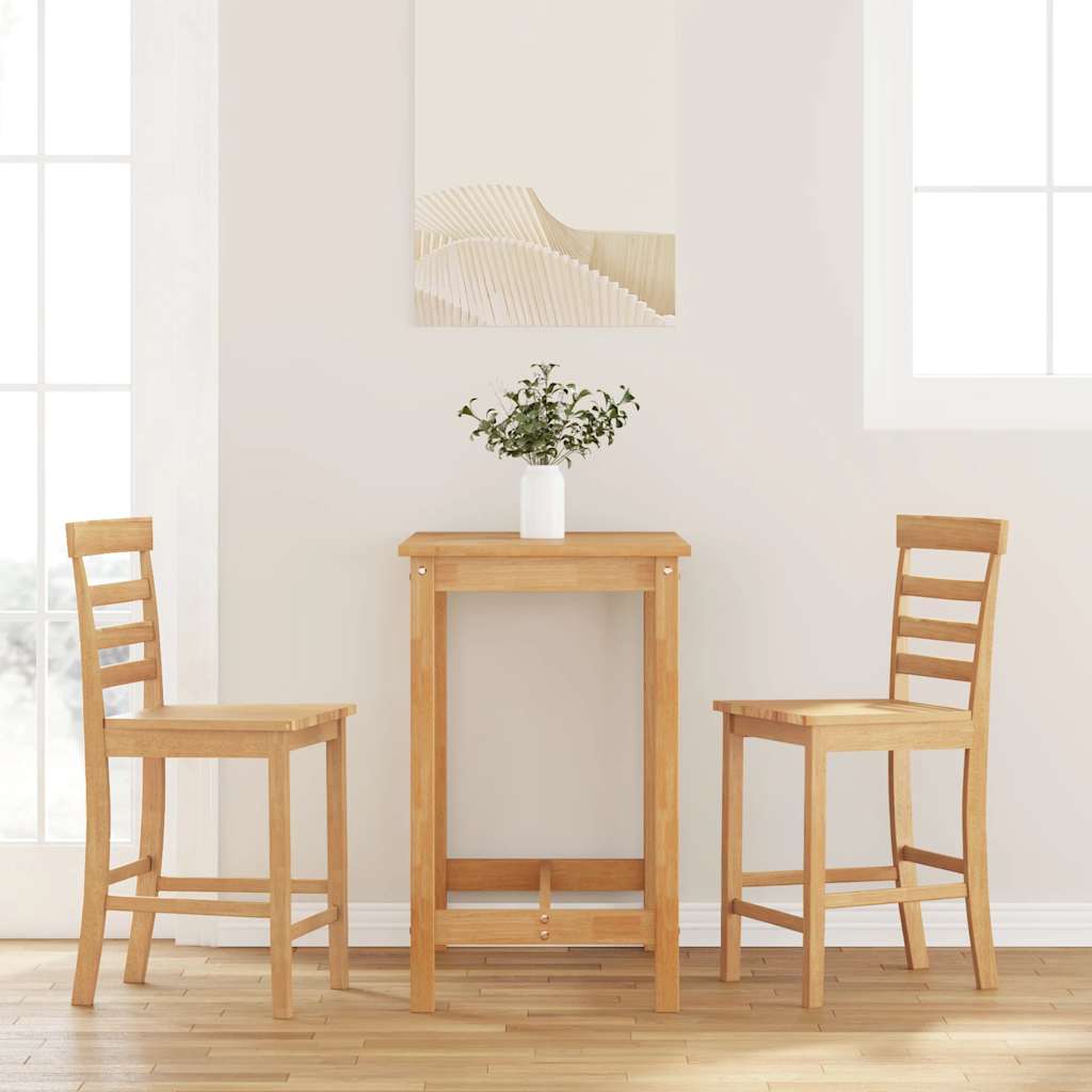 Maison Exclusive , Taburetes De Bar 2 Uds Madera Maciza Natural Caucho , Leroy Merlin