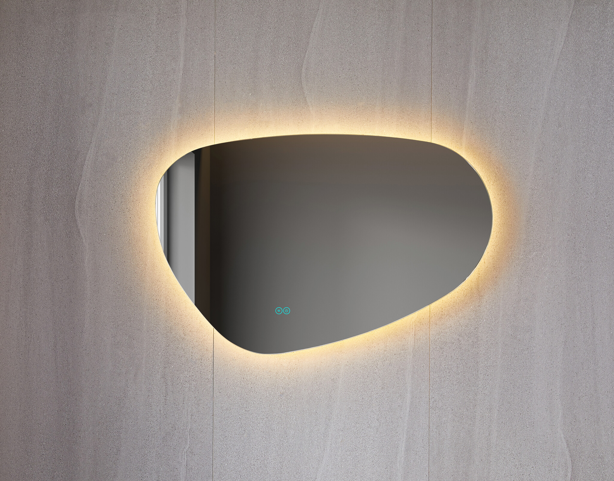 Miroir asymétrique LED QH design organique 120x75 cm inkl. anti-buée | Leroy Merlin