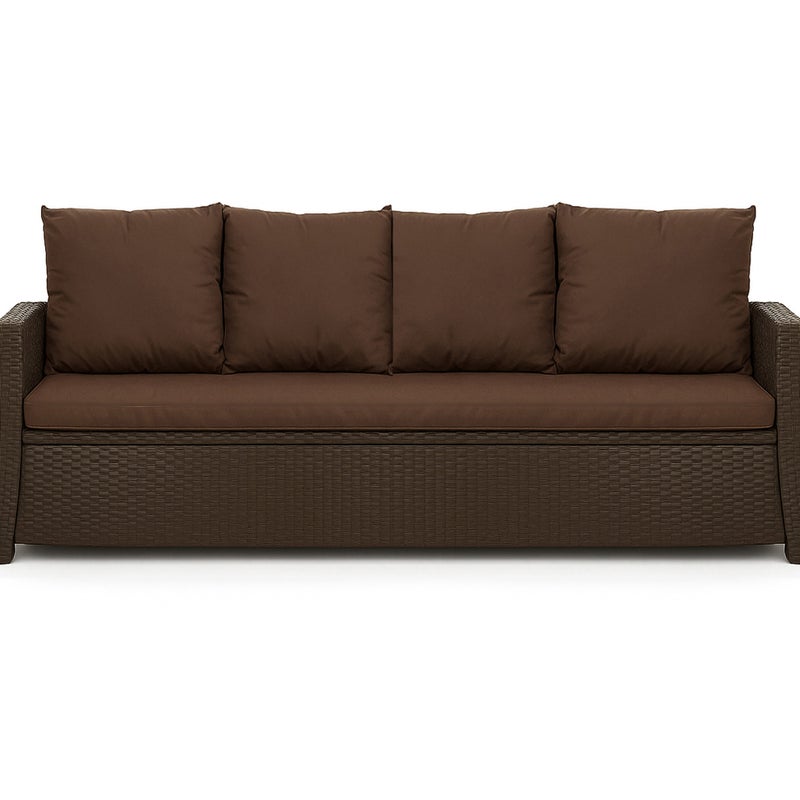 Poduszka ogrodowa na sofę rattanową 170x50x50cm poduszka na meble rattanowe brązowa, poduszka na balkon taras, poduszki na meble ogrodowe