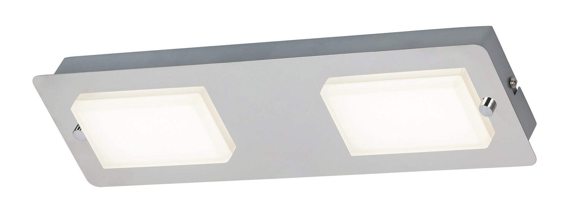 Lampa wisząca Ruben LED 2x 5W Neutralna biel 774lm chromowana białe szkło alabastrowe wym: 4,1 x 37,8 x 37,8 cm Rabalux