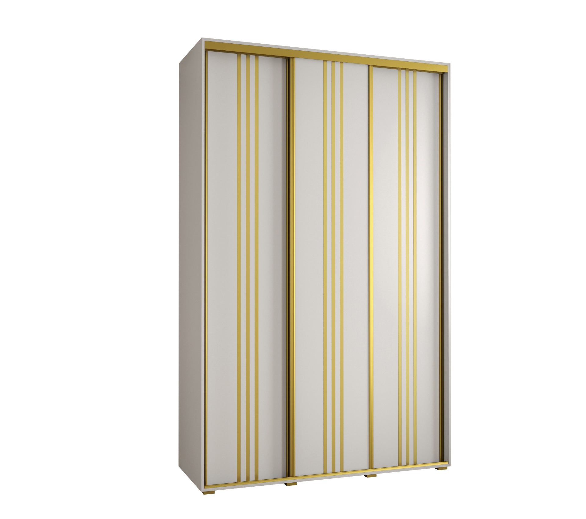 Szafa przesuwna wysoka Davos 6 150 x 60 x 235,2 cm biały + biały + u. złoty - Abiks Meble