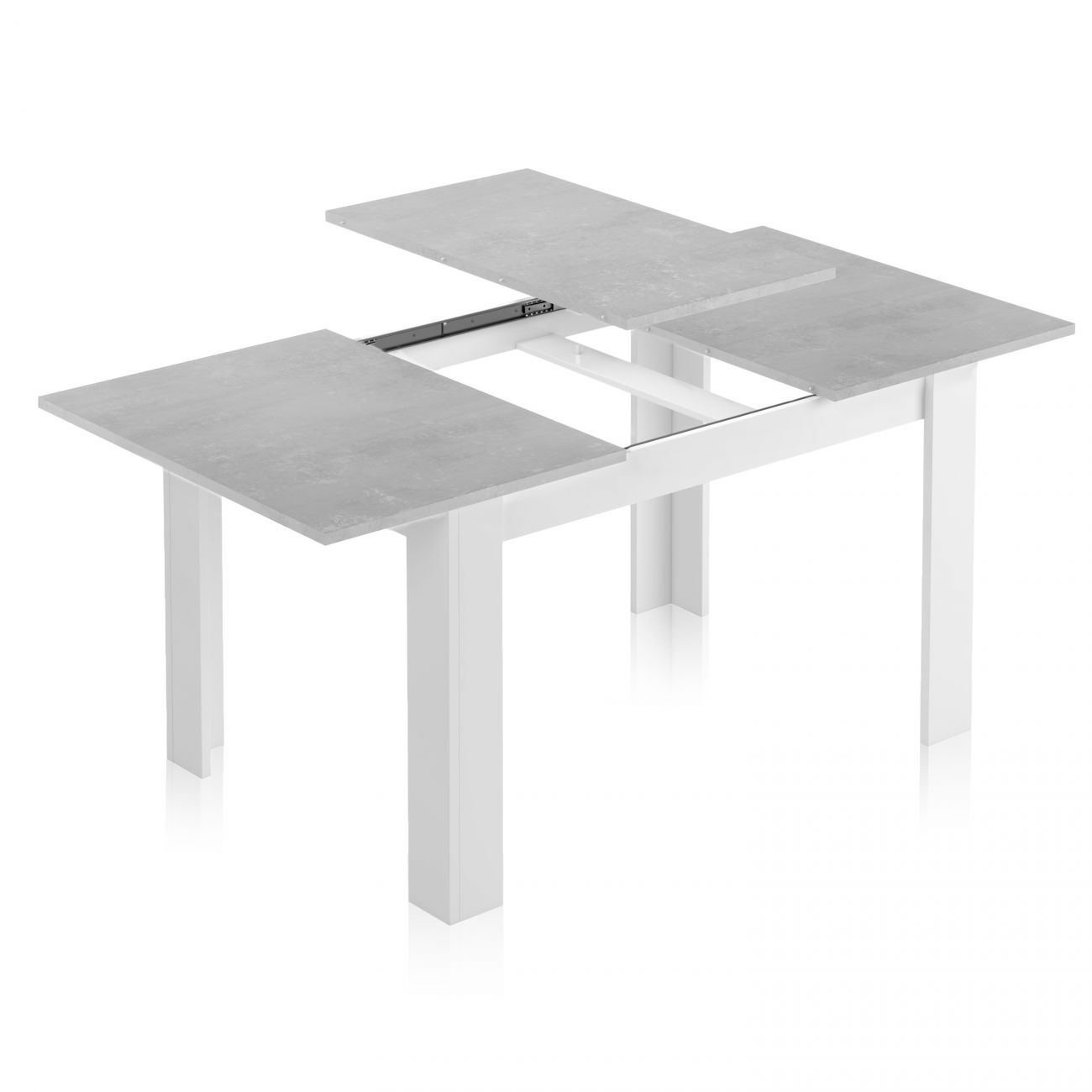Table à manger THEA extensible L140/190cm - Blanc / Béton - 8