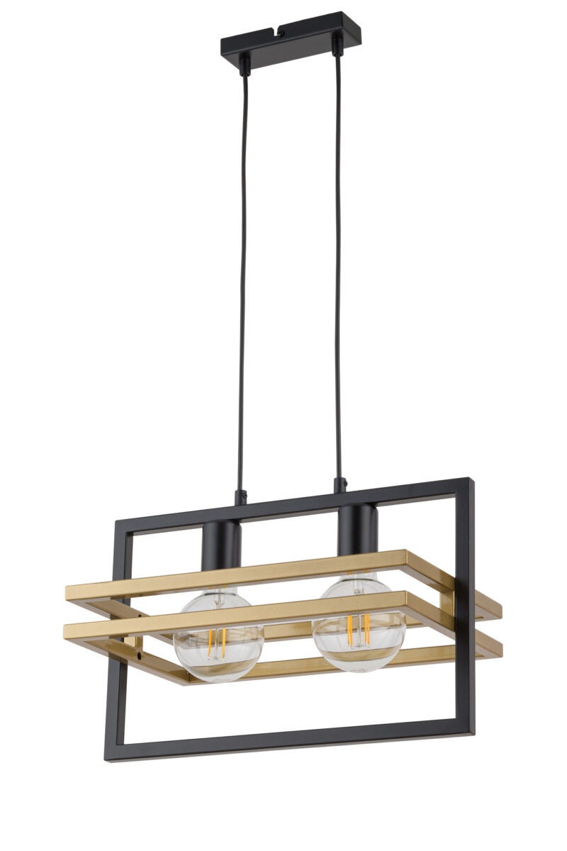 Lampa wisząca Merci czarno-złota 2xE27x15W dekoracyjna wym: 80 x 40,5 x 26 cm metal SIGMA
